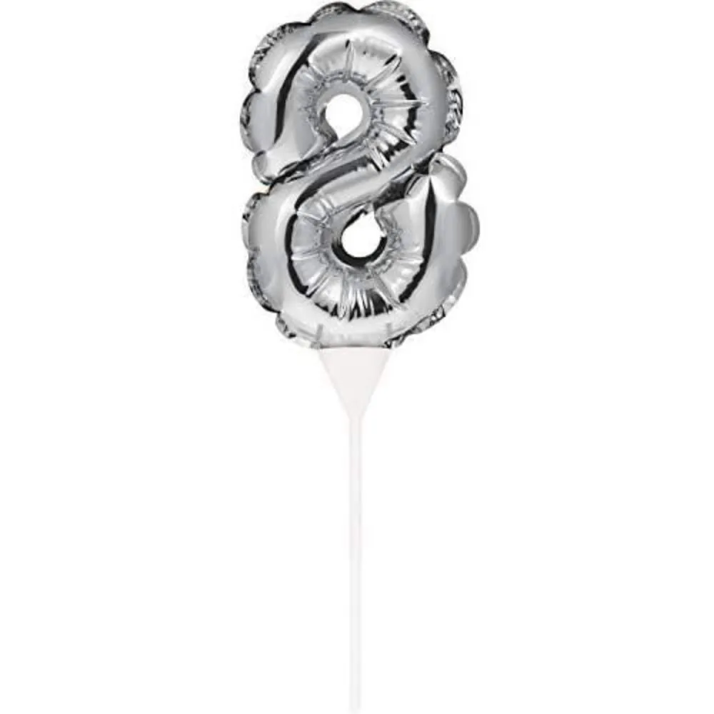 Globo Numero 8 Plateado.